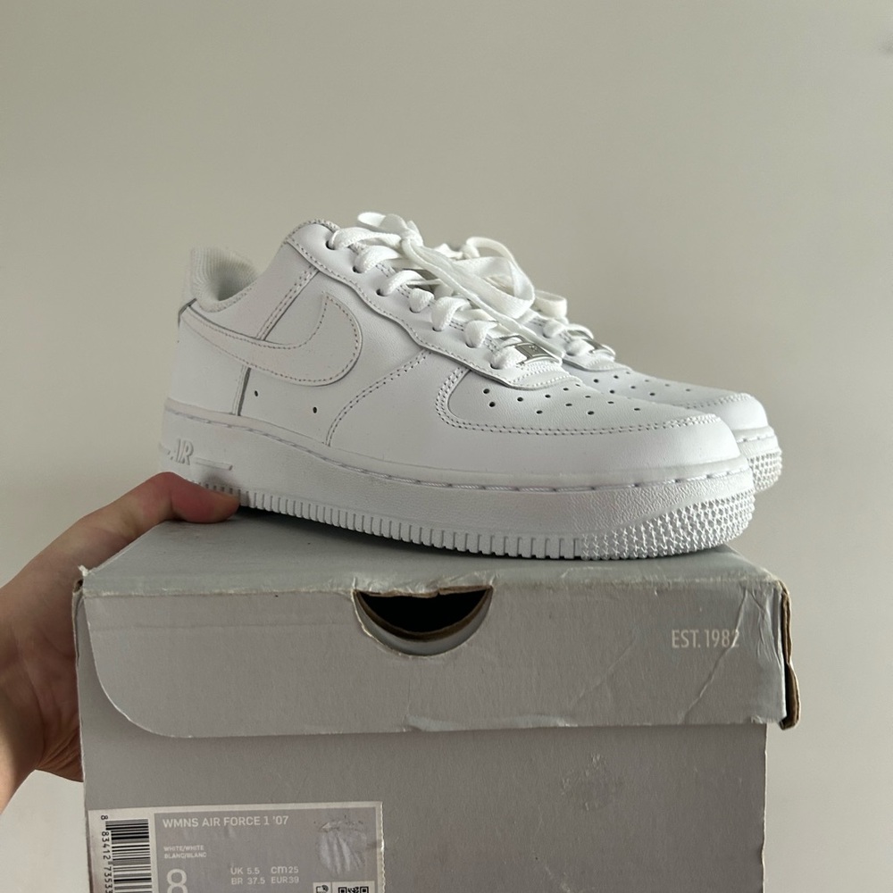 Woman White Nike Air Force 1 Shoes